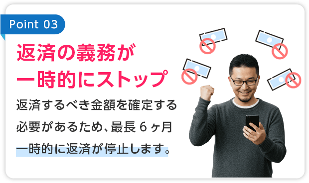 返済の義務が一時的にストップ