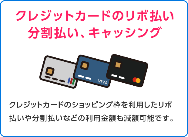 クレカのリボ払い、分割払い、キャッシング